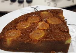 Pastel de chocolate con caramelo y plátano thermomix